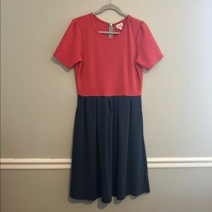 Pink and Blue Short Sleeve Dress